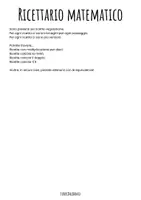 anteprima - Esperimenti - Ricettario matematico. Ricette per allenare la matematica! - Pagina 1