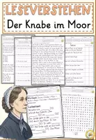 Vorschau - Arbeitsblätter - Der Knabe im Moor - Annette von Droste-Hülshoff, Lesen und Verstehen Arbeitsblätter mit Lesetext, Fragen - Deckblatt