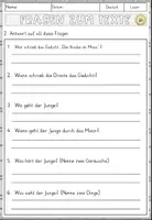 Vorschau - Arbeitsblätter - Der Knabe im Moor - Annette von Droste-Hülshoff, Lesen und Verstehen Arbeitsblätter mit Lesetext, Fragen - Seite 3