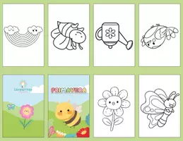 Vista previa - Manualidades / Dibujos para colorear - Mini Librito Primavera Para Colorear PDF + Editable - Portada