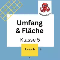 Vorschau - Arbeitsblätter - Umfang & Flächeninhalt I Mathe 5 - Deckblatt