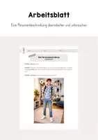 Vorschau - Arbeitsblätter - Arbeitsblatt - Personenbeschreibung überarbeiten und untersuchen - Deutsch - Beschreiben und erklären - Musterlösung - Deckblatt