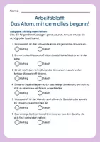 Vorschau - Arbeitsblätter - Materialpaket Wasserstoff: Lernposter & Arbeitsblätter (Aufbau des Atoms) - Seite 3