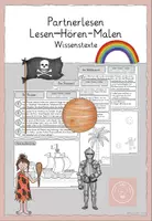 Vorschau - Arbeitsblätter - Partnerlesen: Lesen-Hören-Malen Klasse 4 Wissenstexte - Deckblatt