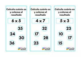 Vista previa - Tarjetas / Manipulativos - Tarjetero de cálculo mental (II) - multip. y divisiones - página 2