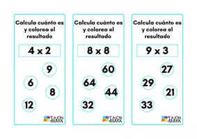 Vista previa - Tarjetas / Manipulativos - Tarjetero de cálculo mental (II) - multip. y divisiones - página 3