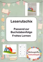 Vorschau - Arbeitsblätter - Leserutschix - Leserutsche mit Buchstabenstreifen -auch geschlossene Silben! - Deckblatt
