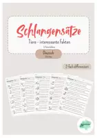 Vorschau - Arbeitsblätter - Schlangensätze Tiere/Tierfakten - 2-fach differenziert - Deckblatt