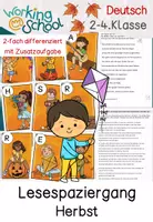 Vorschau - Arbeitsblätter - Lesespaziergang Herbst | differenziert | Leseverständnis Klasse 2-3 - Deckblatt