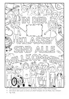 Vorschau - Mal- und Bastelvorlagen - Gemeinschaftsbild 2 Versionen In unserer Klasse sind alle willkommen kooperatives Poster - Seite 3