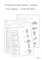 Vista previa - Hojas de trabajo - COMPRENSION LECTORA FRASE SIMPLE. LEE Y RELACIONA CON SU IMAGEN - Portada