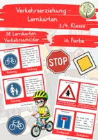 Vorschau - Arbeitsblätter - Verkehrserziehung - Lernkarten für die 3. und 4. Klasse - Deckblatt