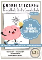 Vorschau - Arbeitsblätter - Knobelaufgaben - Heft mit Aufgaben zum Knobeln - Rechnen in der Grundschule - Knobelheft zur Förderung der Rechenkompetenz / mathematische Kompetenz stärken ab Klasse 4 - inklusive Fermi - Aufgaben - Deckblatt