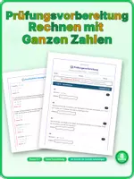 Vorschau - Arbeitsblätter - Rechnen mit ganzen Zahlen Prüfungsvorbereitung Leicht - Deckblatt
