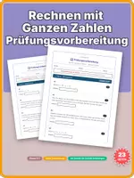 Vorschau - Arbeitsblätter - Rechnen mit ganzen Zahlen Prüfungsvorbereitung 3 Prüfungen - Deckblatt