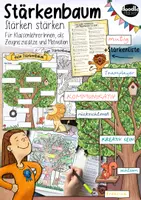 Vorschau - Arbeitsblätter - Mein Stärkenbaum und Stärkenliste mit 200 Stärken / Selbstbewusstsein - Deckblatt