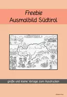 Vorschau - Mal- und Bastelvorlagen - Ausmalbild Südtirol Freebie - Deckblatt
