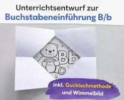Vorschau - Arbeitsblätter - Buchstabeneinführung "B/b" - inkl. Wimmelbild, Gucklochmethode + Unterrichtsentwurf - Deckblatt