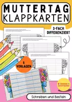 Vorschau - Mal- und Bastelvorlagen - Muttertag Karte - Deckblatt