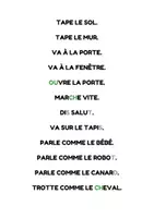 Aperçu - Apprentissages en autonomie - Petits ordres rigolos à lire et à exécuter ! - Page 1