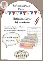 Vorschau - Arbeitsblätter - Reflexionsfächer Reflexionskarten : Englisch Grundschule Ritual Reflexion - Deckblatt