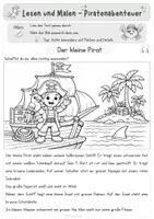 Vorschau - Arbeitsblätter - Piraten Lese-Mal-Geschichte (Freebie) – 3-fach differenziert | Grundschule Deutsch - Seite 3