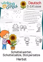 Vorschau - Arbeitsblätter - Herbst Deutsch | Schüttelwörter, Schüttelsätze, Stolpersätze - Deckblatt