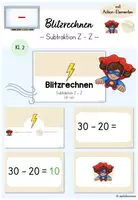 Vorschau - Präsentationen/Tafelbilder - Blitzrechnen (Digitale Tafel) - Subtraktion Z - Z (ZR 100) (Mathe Klasse 2) - Deckblatt