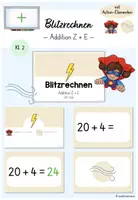 Vorschau - Fördermaterial/Inklusion - Blitzrechnen (Digitale Tafel) - Addition Z + E (ZR 100) (Mathe Klasse 2) - Deckblatt