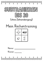 Vorschau - Arbeitsblätter - Subtrahieren bis 20 ohne Zehnerübergang | Mein Rechentraining | Klasse 1 | S2 - Seite 2