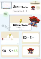 Vorschau - Präsentationen/Tafelbilder - Blitzrechnen (Digitale Tafel) - Subtraktion Z - E (ZR 100) (Mathe Klasse 2) - Deckblatt