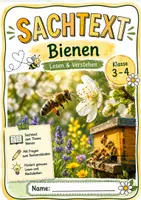 Vorschau - Arbeitsblätter - Sachtext - Bienen für Klasse 3 und 4 - Deckblatt