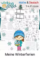 Vorschau - Arbeitsblätter - Winterferien Ferienheft Grundschule | Winterferien-Erlebnisse - Deckblatt