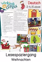 Vorschau - Arbeitsblätter - Lesespaziergang Weihnachten | Leseverständnis Klasse 2-4 | Deutsch - Deckblatt