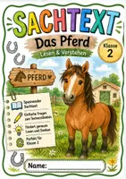 Vorschau - Arbeitsblätter - Sachtext - Pferde für Klasse 2 - Deckblatt