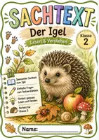 Vorschau - Arbeitsblätter - Sachtext - Igel für Klasse 2 - Deckblatt