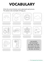 Vorschau - Arbeitsblätter - Vokabelübung - German/DaZ zum Thema Wetter/Weather - Deckblatt