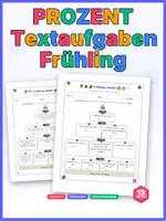 Vorschau - Arbeitsblätter - Prozentrechnung Klasse 6 Mathe Bergsteigen Frühling - Deckblatt