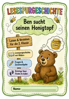 Vorschau - Arbeitsblätter - Lesespur - Ben sucht seinen Honigtopf Klasse 2 - Deckblatt
