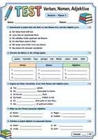 Vorschau - Test - Test Wortarten Klasse 4 - Seite 1