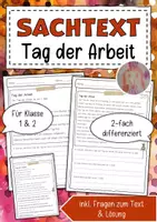 Vorschau - Arbeitsblätter - Sachtext Tag der Arbeit - Deckblatt