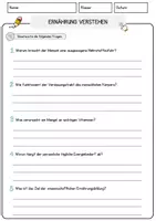 Vorschau - Arbeitsblätter - Ernährung verstehen Arbeitsblätter mit Fragen + Lösungen Lesetext - Seite 3