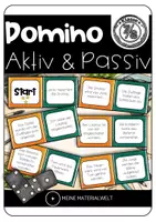 Vorschau - Spiele - Aktiv & Passiv Lernkarten-Domino 7/8 - Deckblatt