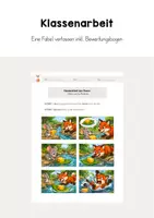 Vorschau - Arbeitsblätter - Klassenarbeit - Eine Fabel schreiben inkl. Bewertungsbogen und Schreibplan - Fabelrezept - Klasse 6 - Deutsch - Deckblatt