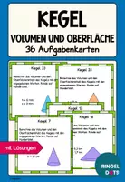 Vorschau - Stationenlernen - 36 Aufgabenkarten Geometrische Körper Volumen und Oberfläche Kegel - Deckblatt