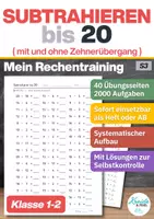 Vorschau - Arbeitsblätter - Subtrahieren bis 20 | Mein Rechentraining | Klasse 1-2 | S3 - Deckblatt