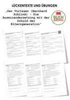 Vorschau - Arbeitsblätter - Der Vorleser (Bernhard Schlink) - Die Auseinandersetzung mit der Schuld der Elterngeneration (Lückentext und Übungen) - Deckblatt