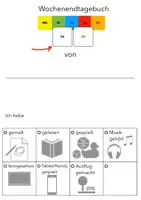 Vorschau - Anderer Materialtyp - Wochenendtagebuch - wiederbeschreibbares A5-Heft für Talker-Vorbereitung GE & UK - Seite 1