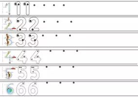 Aperçu - Feuilles d'exercices - Ecrire les chiffres de 1 à 6 en maternelle - PS MS GS - Page de couverture
