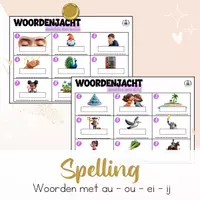 Voorbeeld - Woordenjacht - woorden met au/ou en ei/ij - Voorblad